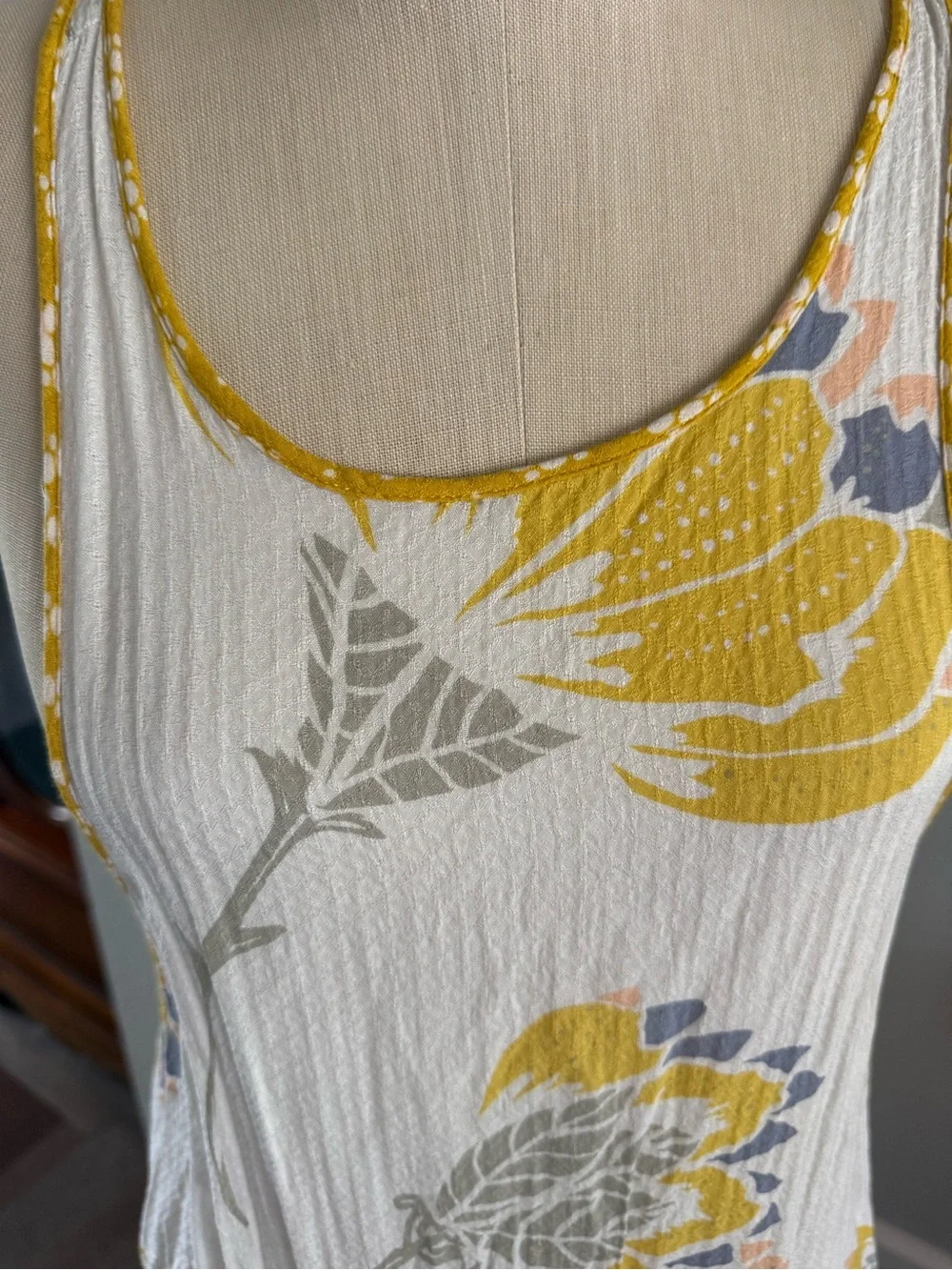 Free People Intimately Tank Mini Boho Dress With Back Button Closure. Size M